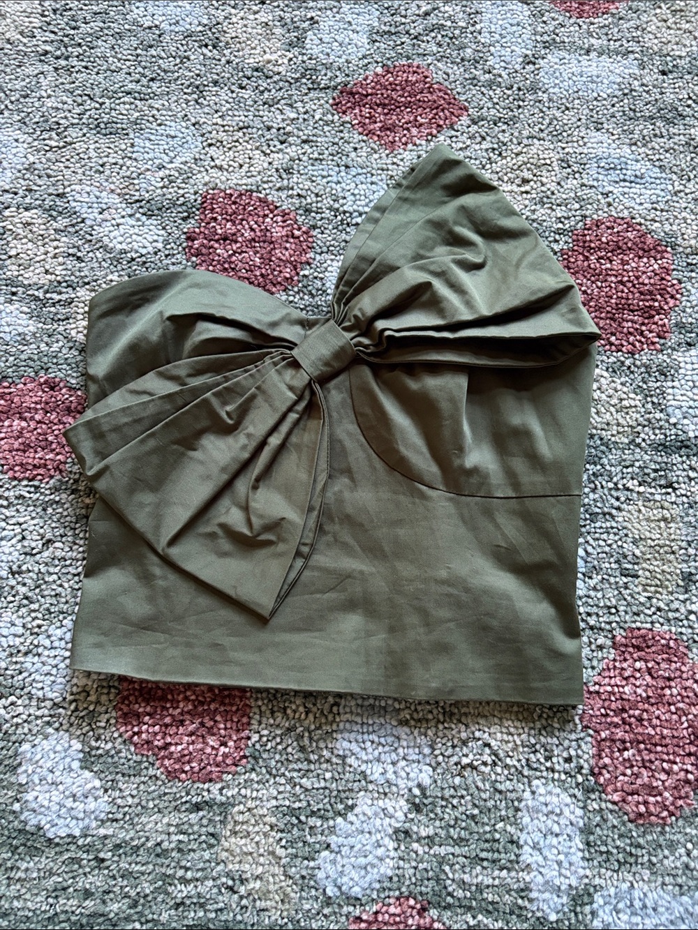 Hutch Olive Green Strapless Bow top